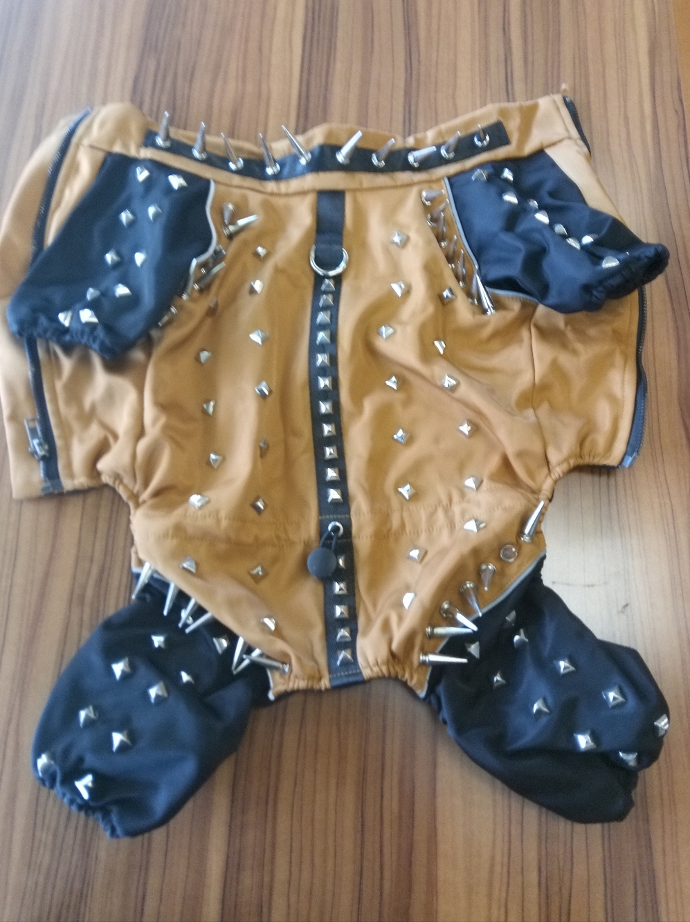 Dog Anti Coyote - Protection Vest. Studded Brown & Black Dog Harness/Vest, Sz M